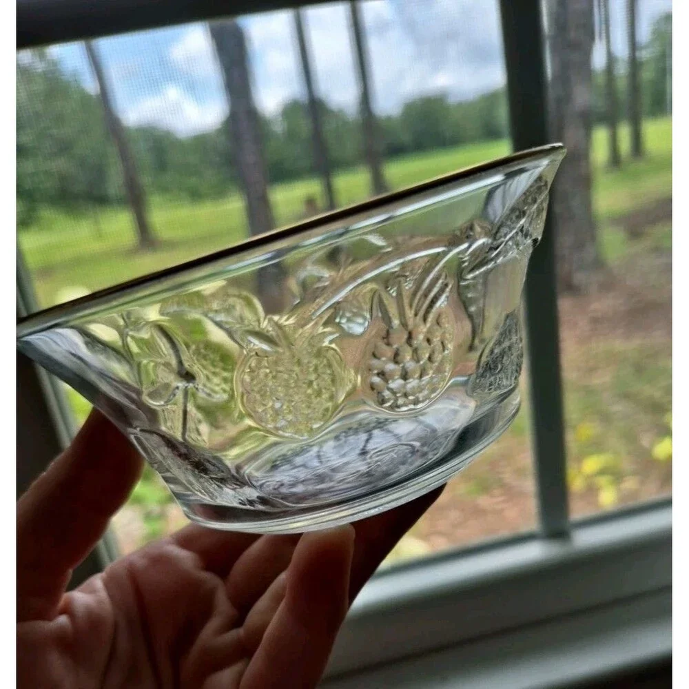 Arcopol Crystal Embossed Jam Bowl, Made In France 5